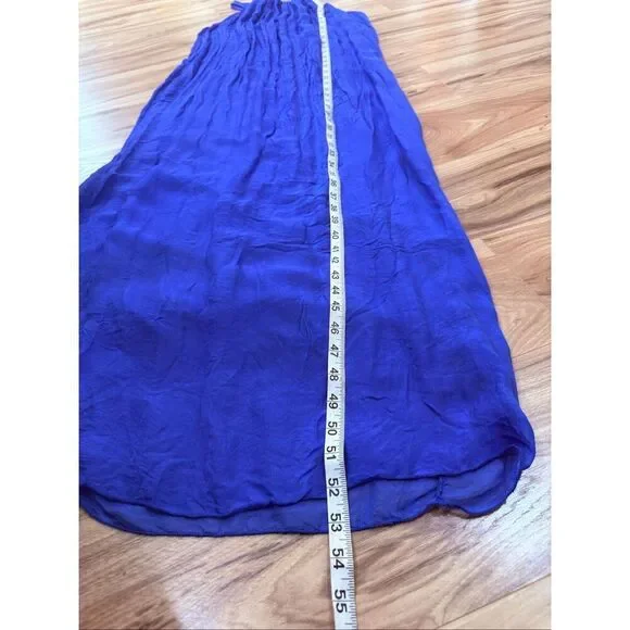 Rosemarine spaghetti strips blue viscose/silk maxi dress size Medium - Picture 7 of 7